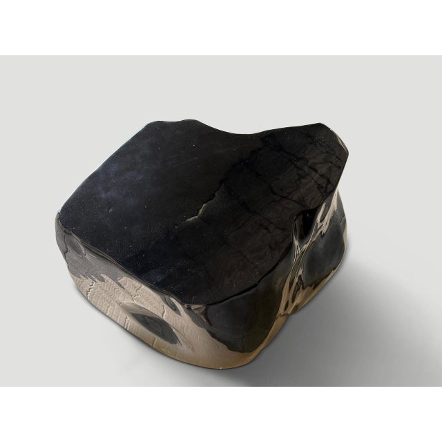 Andrianna Shamaris Volcanic Glass Coffee Table or Large Side Table For Sale - Image 14 of 18