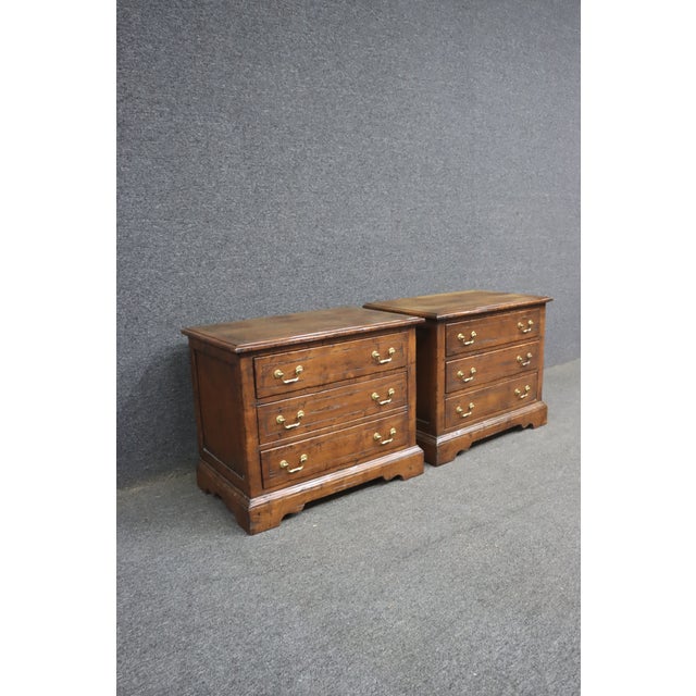 Chaddock Pair of Guy Chaddock Melrose Collection Cherry Three-Drawer Nightstands For Sale - Image 4 of 9
