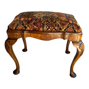 20th Century French Provincial Style Walnut Footstool or Ottoman