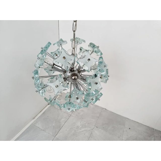Blue Mid-Century Glass Sputnik Chandelier, 1970s For Sale - Image 8 of 12
