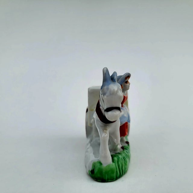 Mid 20th Century Japan Ashtray Figurine Girl With Donkey and Cart For Sale - Image 4 of 12