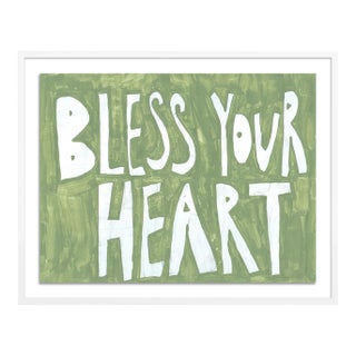 Bless Your Heart by Virginia Chamlee in White Frame, Medium Art Print For Sale