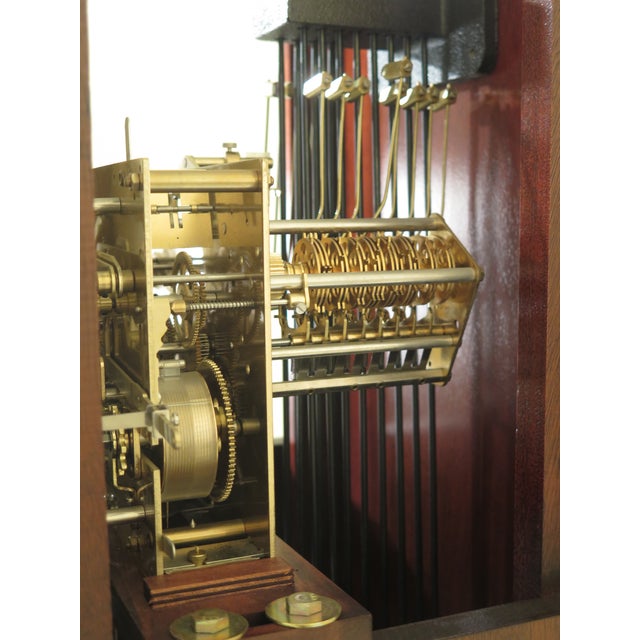 1990s Vintage Sligh Henry Ford Museum Federal Inlaid Mahogany Grandfather Clock For Sale - Image 10 of 13