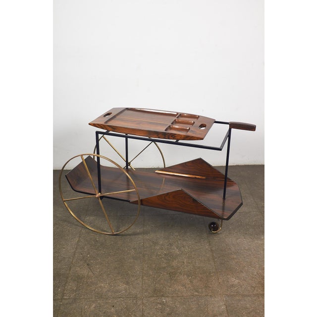 1960s Vintage Brazilian Trolley by Jorge Zalszupin, 1960s For Sale - Image 5 of 18