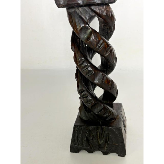 1970s Rustic Wooden Candlestick, France, 1970s For Sale - Image 5 of 9