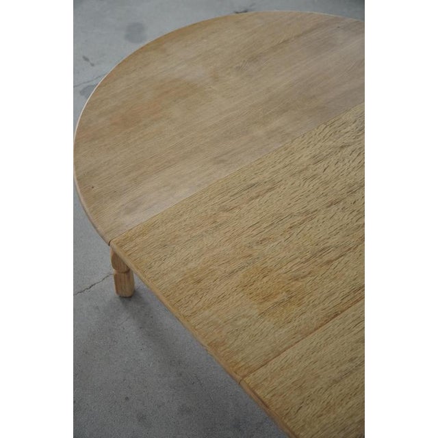 Wood Danish Mid-Century Round Dining Table in Oak, 1960s For Sale - Image 7 of 18