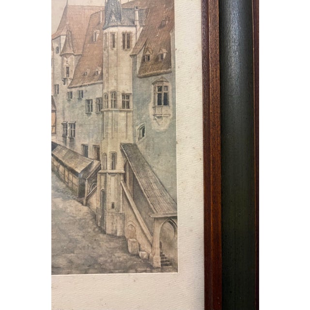 Print Reproduction of the Famous Watercolor, "Courtyard of the Former Castle in Innsbruck With Clouds" by German Renaissance Artist Albrecht Dürer. For Sale - Image 9 of 10