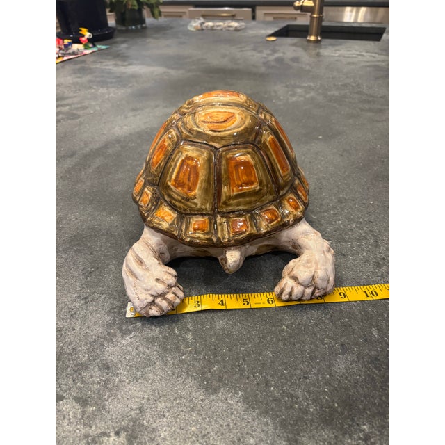 Ceramic Italian Glazed TerraCotta Ceramic Animal Turtle Tortoise For Sale - Image 7 of 9