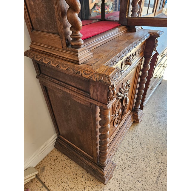 BEAUTIFUL ANTIQUE CABINET. the glass needs replaced as it was broke while moving