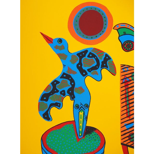 Cécile DE BRUIJN Woman with a bird, 1950 Original silkscreen Signed in pencil Numbered out of 60 copies On Arches vellum...