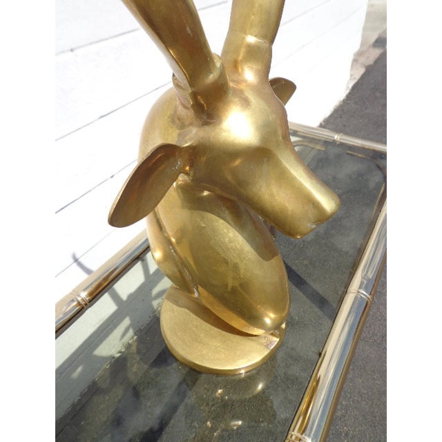 Mid 20th Century Brass Antelope Gazelle Statue For Sale In Los Angeles - Image 6 of 10