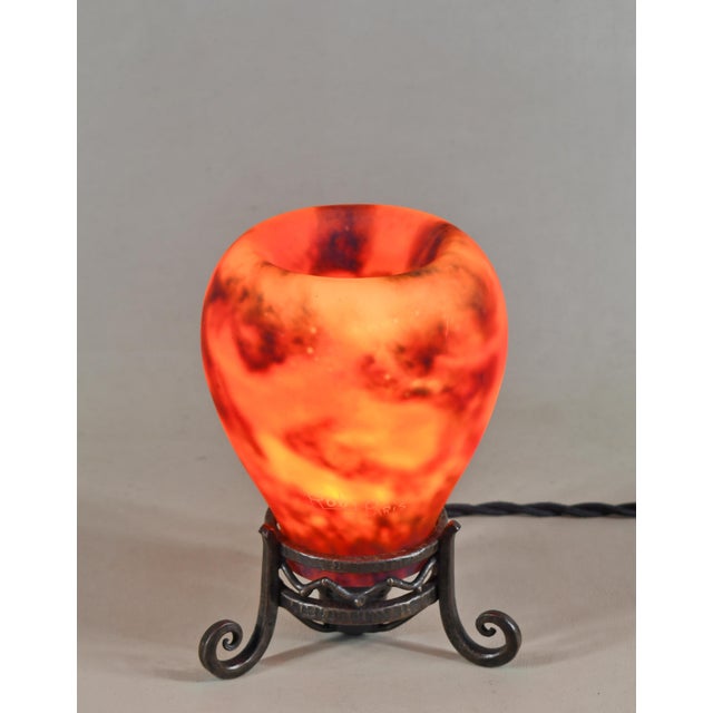 Metal French Art Deco Incense Burner Night Lamp by Robj Daum - 1925 France For Sale - Image 7 of 11