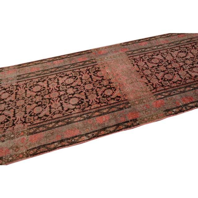 Red Vintage Persian Handmade All Over Wool Runner For Sale In New York - Image 6 of 7