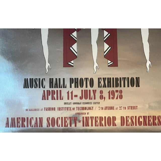 Rare 1978 Radio City Music Hall 'art Deco Interior' Rockettes Exhibition Poster For Sale In Boston - Image 6 of 9