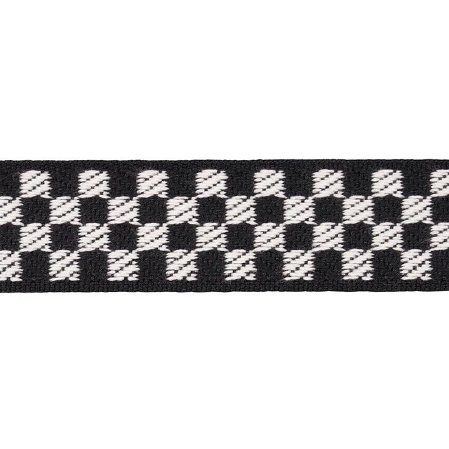 Schumacher Sample - Schumacher Zee Tape Narrow, Black & Ivory For Sale - Image 4 of 4