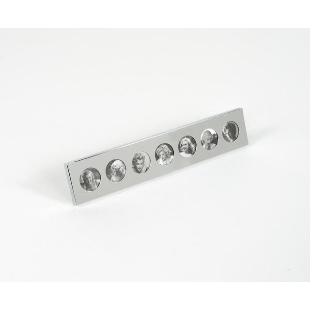 Midcentury beautiful rectangulare picture frame in steel, wood and glass with eight photo by Felice Antonio Botta. Made in...