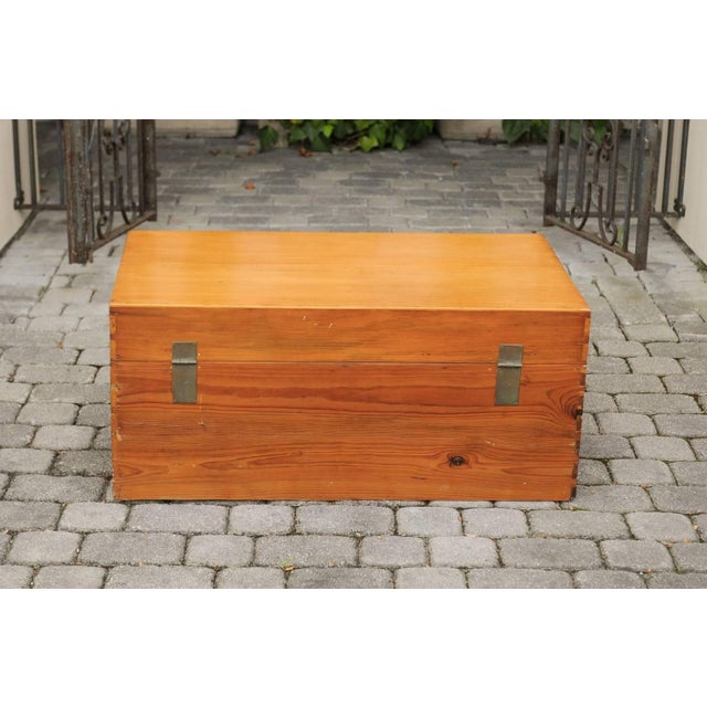 1920s Asian Camphor Wood Box with Traditional Lockset and Lateral Handles For Sale - Image 12 of 12