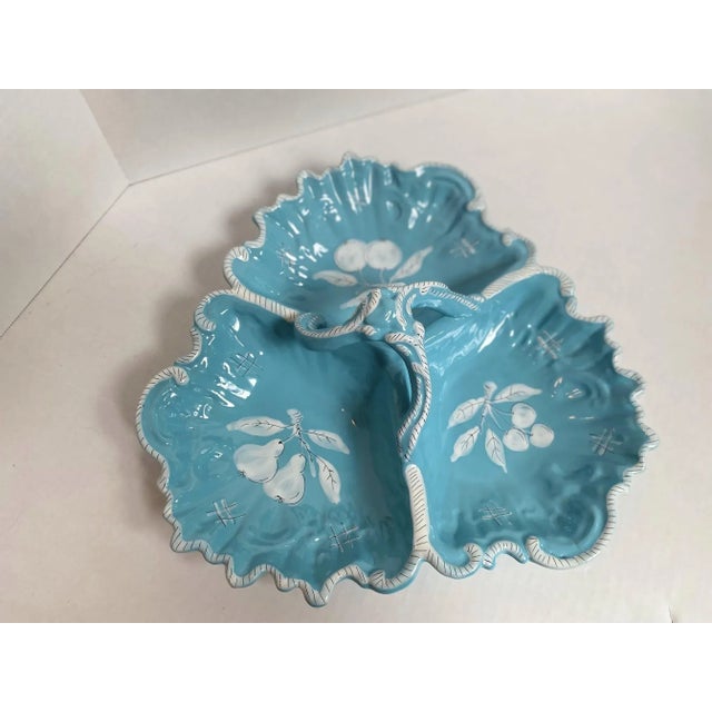 Late 20th Century Late 20th Century Italian Pottery Three-Part Serving Dish With Handle For Sale - Image 5 of 12