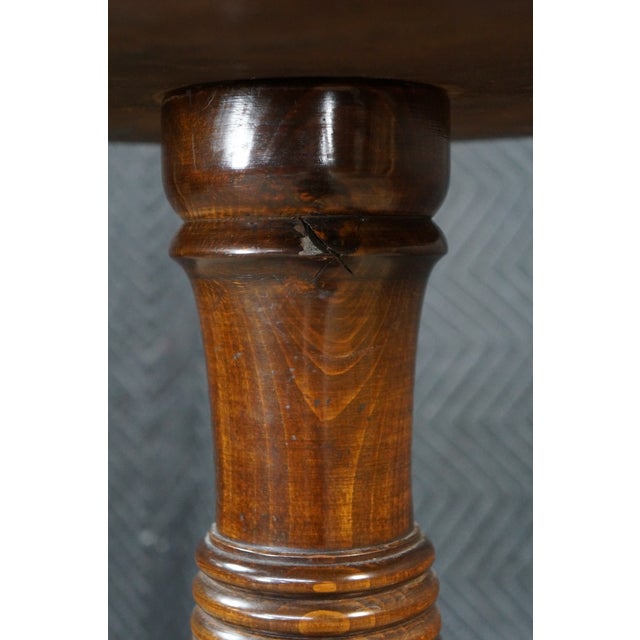 Antique English Oak Barley Twisted Library Floor Lamp Side End Table For Sale - Image 13 of 18