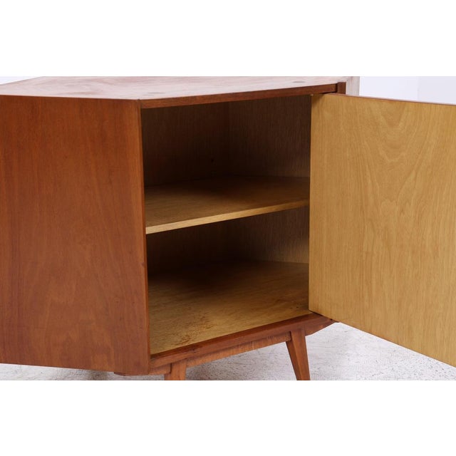 Brown Mid-Century Corner Cabinet, 1960s For Sale - Image 8 of 14