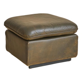 Swiss Olive Leather DS 49 Ottoman by De Sede, 1970s - 2 Available For Sale