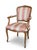 Vintage Italian Louis XV Style Carved Walnut Fauteuil Armchairs in Dusty Rose Brocade - Pair For Sale - Image 4 of 12
