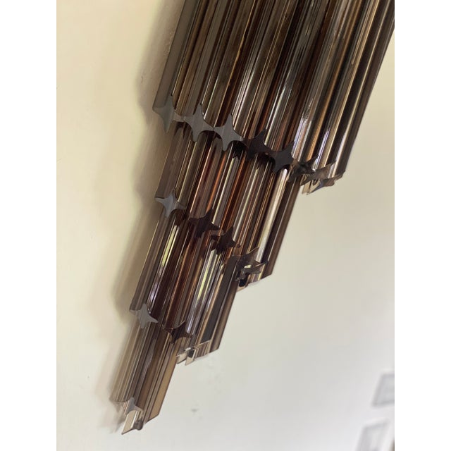 Brown Set of Two Venetian Fumè "Quadriedro" Murano Glass Wall Sconces For Sale - Image 8 of 11