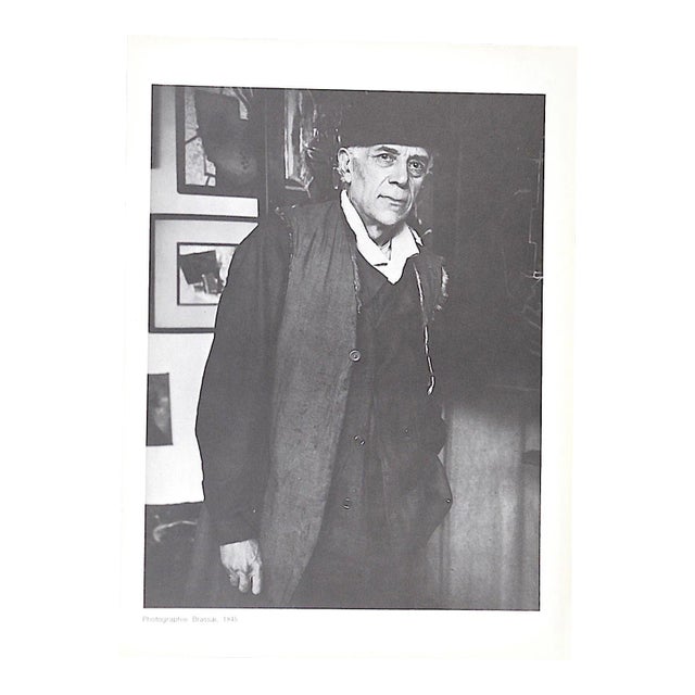 Vintage Photogravure of Famous French Mid Century Modern French Artist Georges Braque-From Derriere Le Miroir For Sale