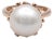 14k (585) Rose Gold Natural Brilliant Diamond and White Pearl Ring, Size 8 For Sale