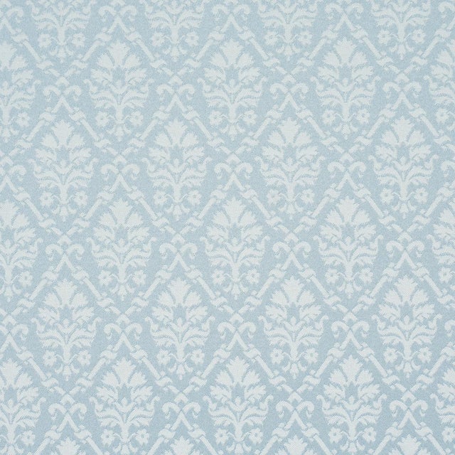 Traditional Sample - Schumacher Grant Damask Fabric In Robin'S Egg For Sale - Image 3 of 5