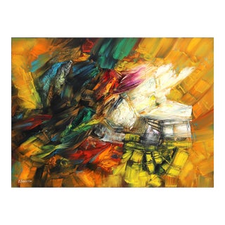 Golden September - Colorful Textured Oil Painting Original Artwork by Sergei Inkatov For Sale