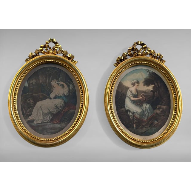 An intriguing pair of oval stipple engravings by Irish engraver Thomas Burke (1749–1815), executed in the early 19th...