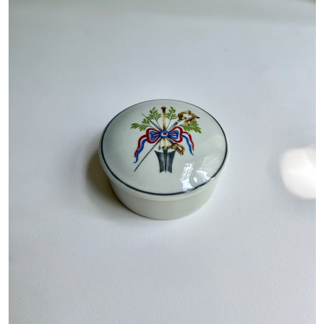 Vintage 1989 Limoges France White Porcelain two piece Trinket Box decorated by M.N.P. commemorating the French Revolution...