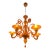 Contemporary Translucent Orange Murano Glass Chandelier For Sale