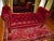 Vintage Queen Ann Ottoman Red Velvet Tufted Entryway / End of Bed Couch Settee For Sale - Image 10 of 10