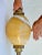 Mid-Century Modern Light Pendant : Vintage Murano Style Very Large Oval Shaped Blown Glass Pendant With “Onyx” Glass Swirl Golden Coloration and Brass Fittings For Sale - Image 3 of 12