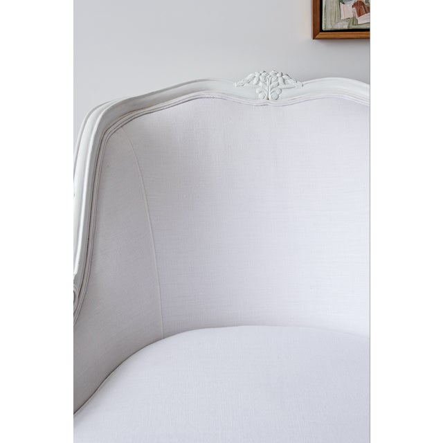 Pair of Antique White Bergere Chairs For Sale - Image 4 of 4