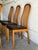 Solid Oak High-Back Dining Chairs Set of 5 With Brown Upholstery Vintage 1980s For Sale - Image 10 of 11