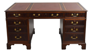 Edwardian Mahogany Pedestal Desk, 1900s
