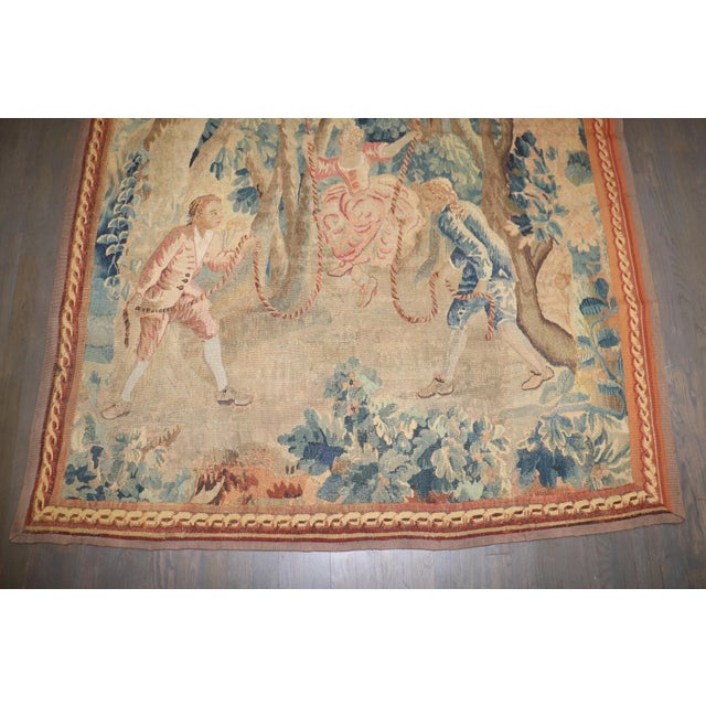 Late 18th Century Flemish Man Woman Tapestry rug no. 10937 For Sale - Image 4 of 9