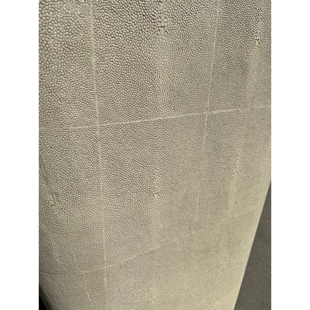 Shagreen Plinth Side Table With Mercury Mirror Top For Sale - Image 9 of 10