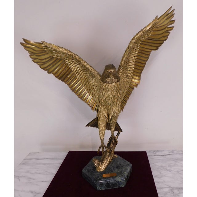 Wind Swept By Robert Signorella Sculpture Of Baled Eagle Landing 1124