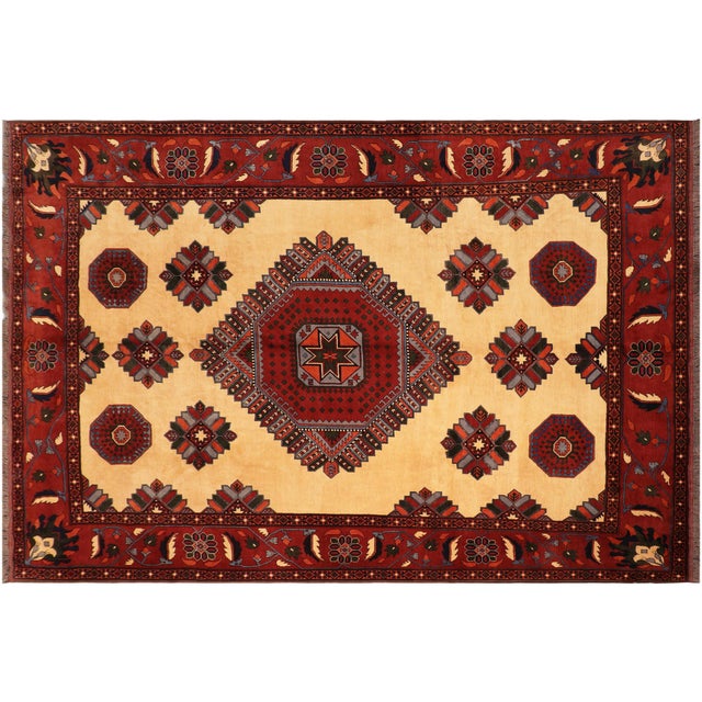 Beige Tribal Kargahi 1980's Beige/Rust Wool Rug - 10'0'' X 12'10'' For Sale - Image 8 of 9