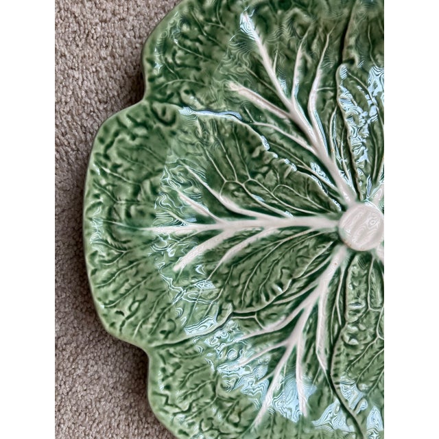 Bordallo Pinheiro Cabbage Leaf Majolica PlatterCharger PlatePortugal