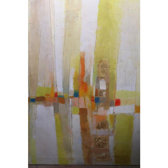 Large Mid-Century Abstract Oil on Canvas "Sailboats" Brooklyn and Sag Harbor Artist Colony For Sale - Image 10 of 12