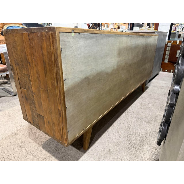 Rustic Rustic Wood Media Console For Sale - Image 3 of 5