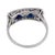 Art Deco Inspired Old Cut Diamond Sapphire Platinum Dinner Ring, Size 7.75 For Sale In Los Angeles - Image 6 of 6
