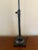 Industrial Candlestick Style Adjustable Height Library Lamp in Black With Brass Accents by Restoration Hardware For Sale - Image 3 of 12