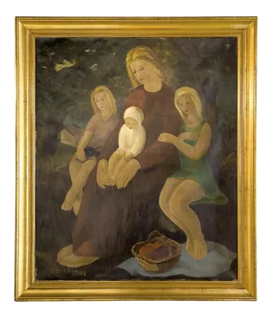 Mid-Century Framed Oil Painting on Canvas by Marcel Dumont ~ Dated 1943