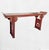 Vintage Chinoiserie Regency Style Red Lacquer Altar Console Table With Gold Leaf Cutput Accents For Sale - Image 9 of 11